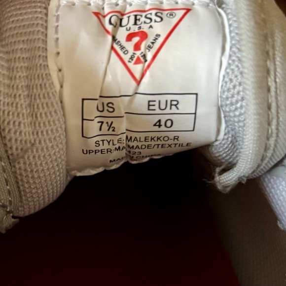 Guess| Cute & Sporty Light Grey/Burgundy Casual Logo Sneakers Sz 7.5 - Picture 8 of 8